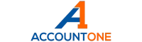 AccountOne Logo mit A1 in Blau und Orange